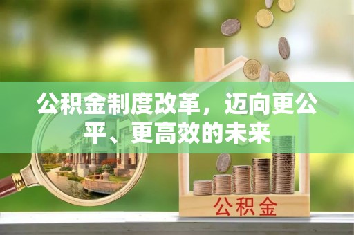 思明公积金制度改革，迈向更公平、更高效的未来