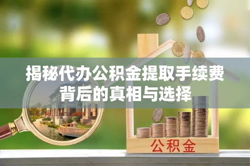 思明揭秘代办公积金提取手续费背后的真相与选择