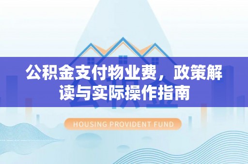 思明公积金支付物业费，政策解读与实际操作指南