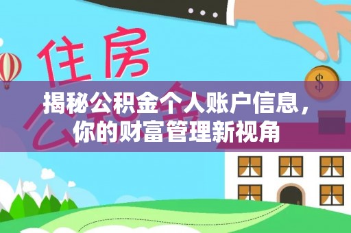 思明揭秘公积金个人账户信息，你的财富管理新视角