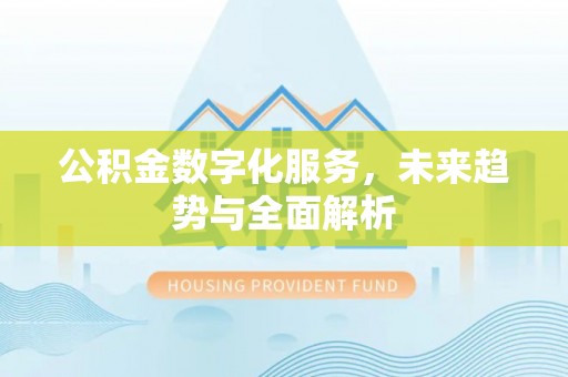 思明公积金数字化服务，未来趋势与全面解析